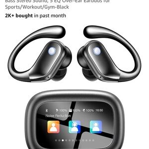 Wireless Bluetooth Earbuds with Charging Case - Black